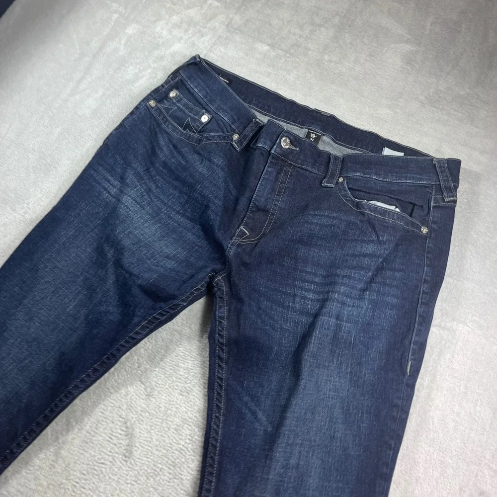 True Religion Rocco Relaxed Skinny Jeans Mens‎ 42 Dark Wash Indigo Denim